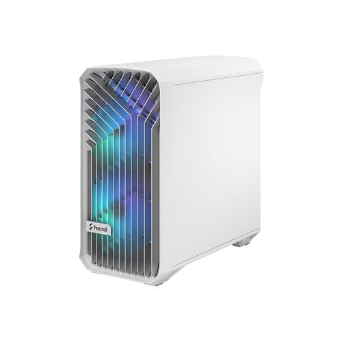 Fractal Design Torrent Compact - Tour - ATX étendu - panneau latéral fenêtré (verre trempé) - pas d'alimentation (ATX) - blanc RVB teinte claire - USB/Audio