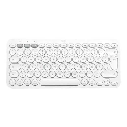 Logitech Clavier Bluetooth multi-appareils K380 - Clavier - sans fil - Bluetooth 3.0 - QWERTZ - Allemand - blanc cassé