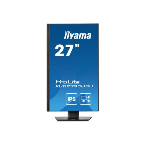 iiyama ProLite XUB2793HSU-B5 - Écran LED - 27" - 1920 x 1080 Full HD (1080p) @ 75 Hz - IPS - 300 cd/m² - 1000:1 - 4 ms - HDMI, DisplayPort - haut-parleurs - noir mat