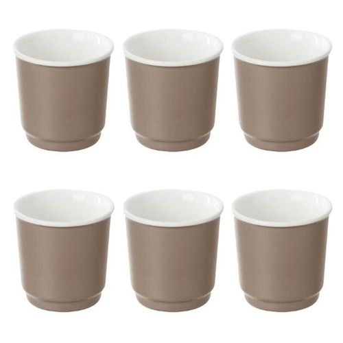 Lot De 6 Tasses À Café "Nature" 9cl Taupe