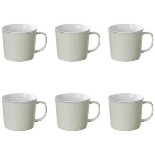 Lot De 6 Mugs En Porcelaine "Nature" 38cl Menthe