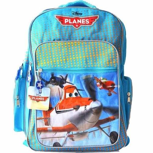 Trade Shop - Grand Sac A Dos Pour L'ecole Et Les Excursions Avec 2 Compartiments En Tissu Et Pvc Avions Disney