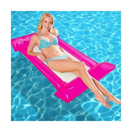 Trade Shop - Hamac Gonflable Matelas Relax Mer Plage Piscine Filet Fond 2 Couleurs