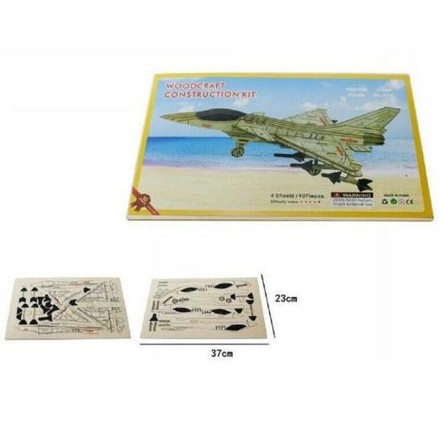 Trade Shop - Puzzle 3d En Bois Dl-412 Modèle Avion Modèle Collection Jeu Pour Enfants 07347