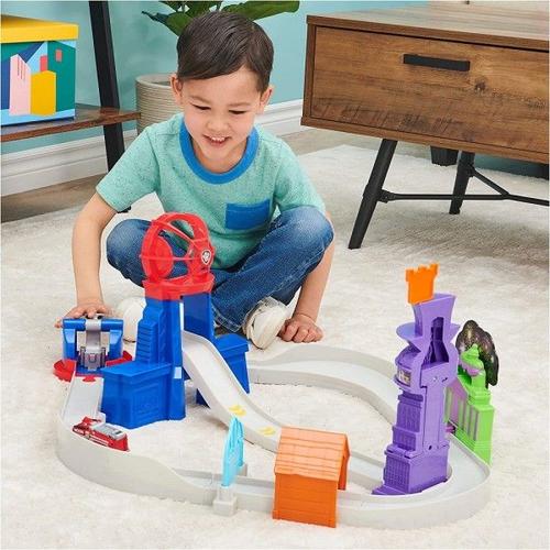 Trade Shop - Total City Rescue Car Track With Marshall Paw Patrol Vehicle Toys