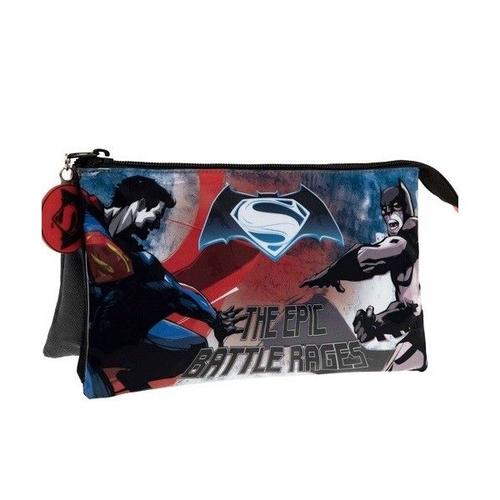Trade Shop - Batman Vs Superman 3-Pocket Zip Closure Pen Pvc Neceser Case