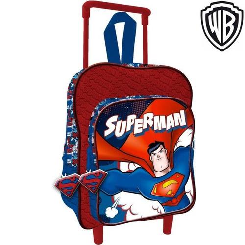 Trade Shop - Sac À Dos Trolley Superman Warner Bros Original Maternelle Ecole Enfants Voyage 30 Cm