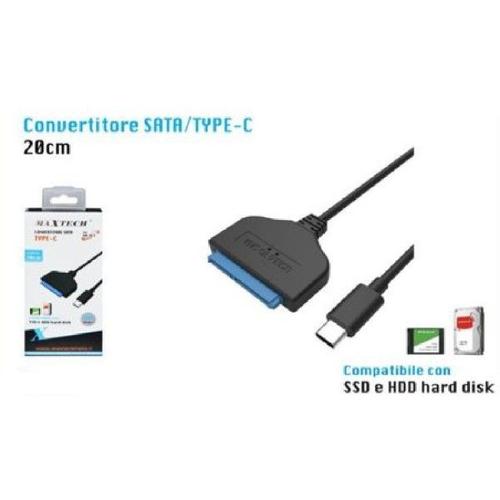 Trade Shop - Cable Convertisseur Sata Type-c 20cm Adaptateur Ssd/hdd Disque Dur Maxtech Sa-tc01