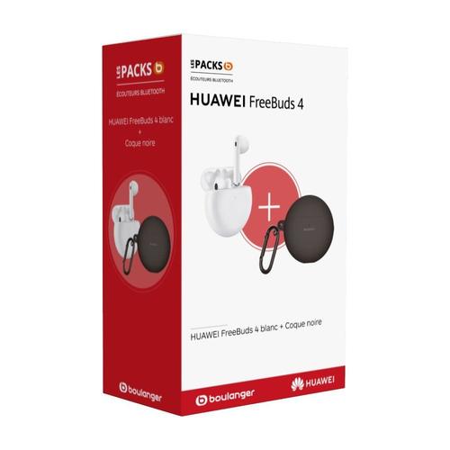 Ecouteurs Huawei Kit Freebuds 4 blanc + coque noire