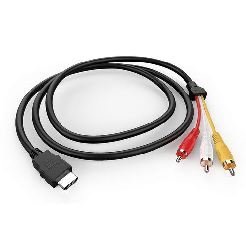 Câble Hdmi vers Rca, 1080p 5ft / 1.5m Hdmi Mâle à 3-rca Vidéo Audio Av Câble Connecteur Adaptateur Transmetteur Compatible Avec TV Hdtv DVD