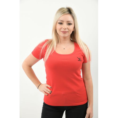 T-Shirt Col Rond Logo Brodé Femme