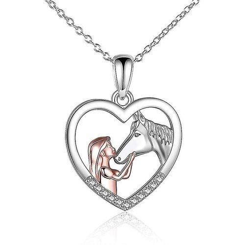 Collier Fille Et Cheval Pour Filles Argent Sterling Cheval Bijoux Cheval Cadeaux Pour Femmes
