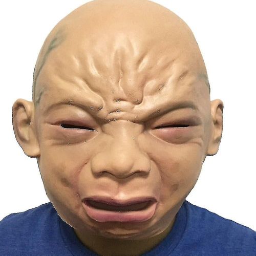 L¿Horrible Vieille Femme Est Vieille Tête, Pleure, Masque En Caoutchouc En Latex Pleine Longueur, Rôle, Accessoires De Jeu