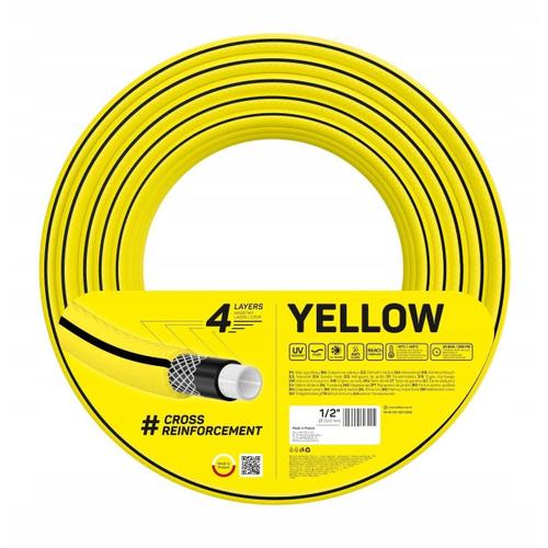 Tuyau d'arrosage, Cellfast Jaune, 4 couches, 1/2'', 50 m