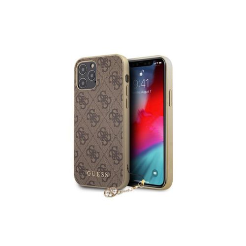 Coque Iphone 12 / 12 Pro Guess 4g Charms Marron