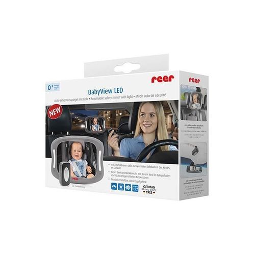 Miroir De Sécurité De Voiture Avec Led Pour Surveillance De Bébé, Fixation À L'appui-Tête, Reer Babyview 86101