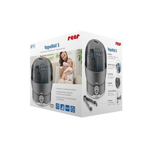 Stérilisateur De Biberons À Vapeur Chaude En 10 Minutes, Arrêt Automatique, Capacité 6 Biberons, Gris, Vapomat S, Reer 36021