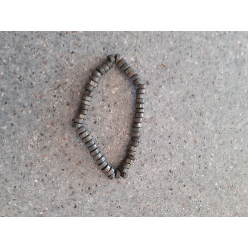 Bracelet En Perle Bois Rond Gris Femme