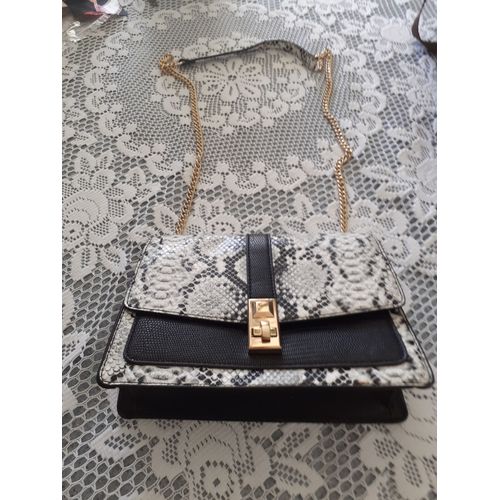 mini sac à main "aldo" noir et blanc