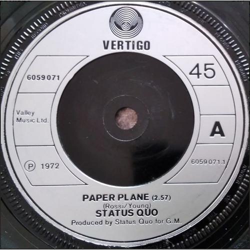 Status Quo . Paper Plane / Softer Ride . 1972