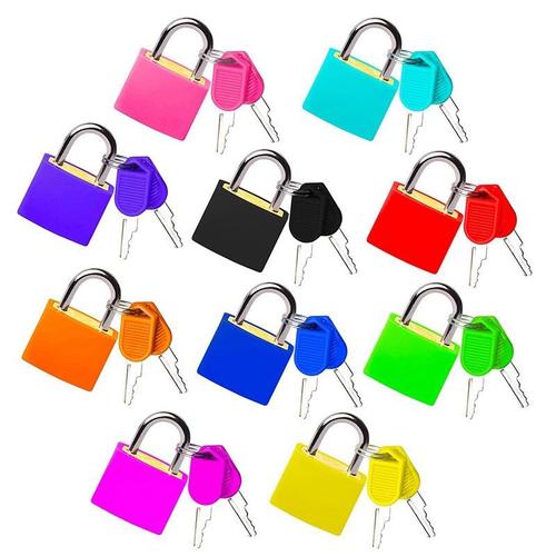 Petits cadenas colorés pour sac à dos, 10 pièces, Mini cadenas d