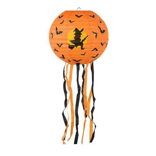 Lanterne En Papier À Suspendre Avec Crâne De Chauve Souris Et Citrouille, Accessoires D'horreur Pour Fête D'halloween, Décoration D'intérieur Et D'extérieur, Jouet Pour Enfants