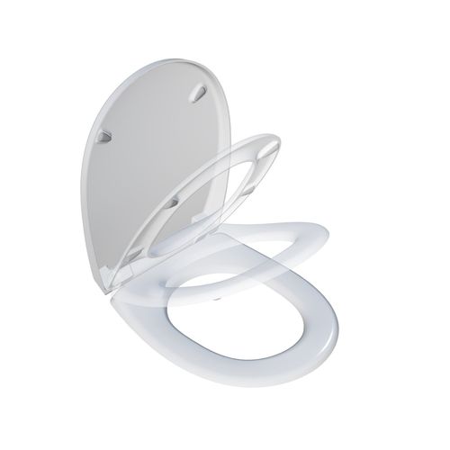 Abattant déclipsable frein de chute plastique thermodur Click & clean blanc