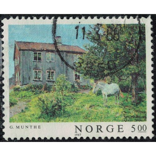 Norvège 1987 Oblitéré Used The Farm La Ferme Peinture De Gerhard Munthe Y&t No 932 Su