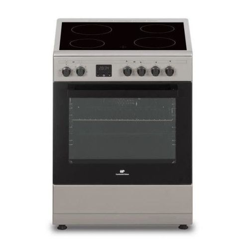 Cuisiniere vitrocéramique CONTINENTAL EDISON CECV60FCS - 4 feux - L58,8 xP61 xH83 cm - Silver