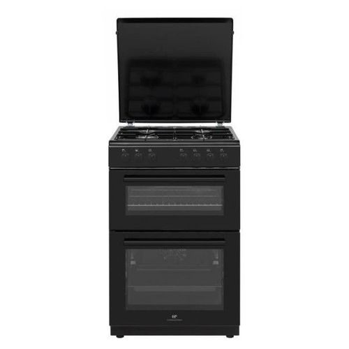 Cuisiniere gaz CONTINENTAL EDISON CECDF6060B1 - 4 feux - noir - L60 xP60 x H90 cm