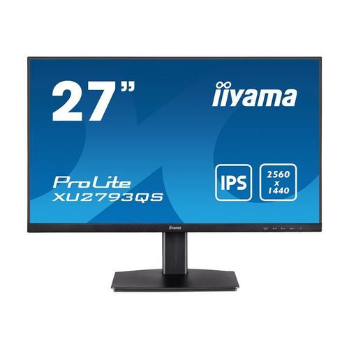 iiyama ProLite XU2793QS-B1 - Écran LED - 27" - 2560 x 1440 WQHD @ 75 Hz - IPS - 300 cd/m² - 1000:1 - 1 ms - 2xHDMI, DisplayPort - haut-parleurs - noir mat