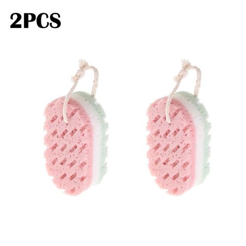 Couleur 2pcs Rose Trois-Couche Bain Moussant Éponge Adulte Enfants Doux Durable Massage Exfoliant Corps Nettoyage Salle De Bain Accessoires 