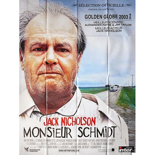 Monsieur Schmidt (About Schmidt)  - Véritable Affiche De Cinéma - Format 120x160 - De Alexander Payne Avec Jack Nicholson, Kathy Bates,  Hope Davis, Dermot Mulroney, Len Cariou  - 2003
