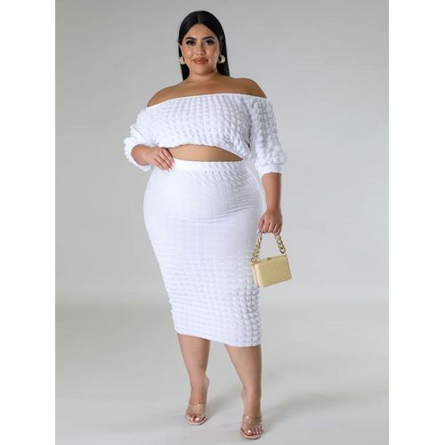 Wmstar-Ensemble Deux Pièces Pour Femmes",Robe Grande Taille,Haut Court,Jupes De Bureau,Vêtements D'été,