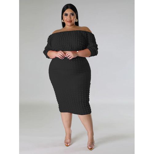Wmstar-Ensemble Deux Pièces Pour Femmes",Robe Grande Taille,Haut Court,Jupes De Bureau,Vêtements D'été,