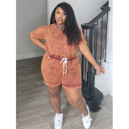 Wmstar-Ensemble Deux Pièces Décontracté Pour Femme",Short Et Pantalon Assortis,"Grande Taille
