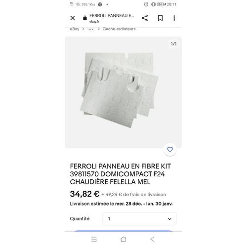 FERROLI PANNEAU EN FIBRE KIT 39811570 DOMICOMPACT F24 CHAUDIÈRE FELELLA MEL 