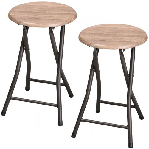 Lot De 2 Tabourets D'appoint Pliables Industriel Dock - Noir