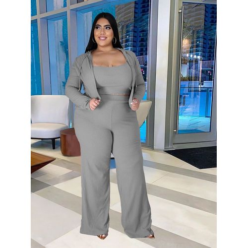 Ensemble De Survêtement Trois Pièces Pour Femme",Manches Longues,Stretch De Lit,Tenues D'hiver Grande Taille,"En Vrac