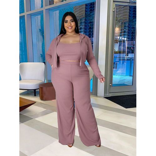 Ensemble De Survêtement Trois Pièces Pour Femme",Manches Longues,Stretch De Lit,Tenues D'hiver Grande Taille,"En Vrac