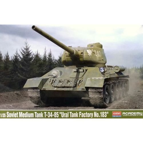 Maquette De Char T-34/85 En Kit - Academy - 183 Factory Late Production - Plastique - Vert - Pour Adultes-Academy