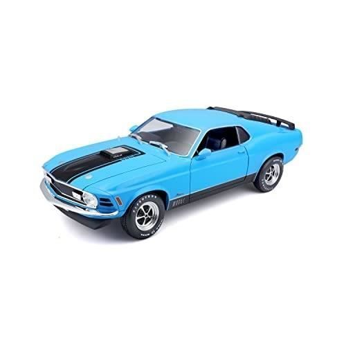 Voiture Miniature Maisto Ford Mustang Mach 1 (1970) - Bleu - Échelle 1:18