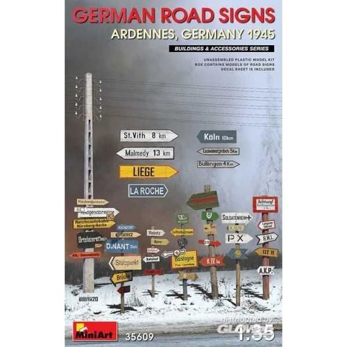 Miniart 35609 : German Road Signs Ww2 (Ardennes, Germany 1945) 1:35-Mini Art