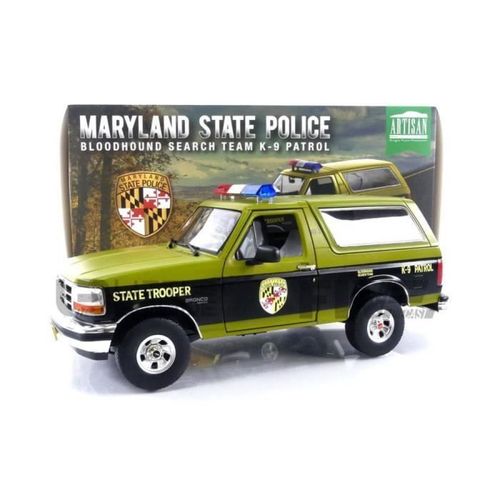 Greenlight Collectibles 1/18 - Ford Bronco Maryland States Police - 1996 19113-Greenlight