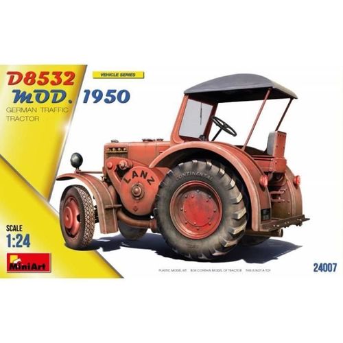 Maquette Tracteur German Traffic Tractor D8532 Mod.1950 - Miniart - 1:24 - Blanc
