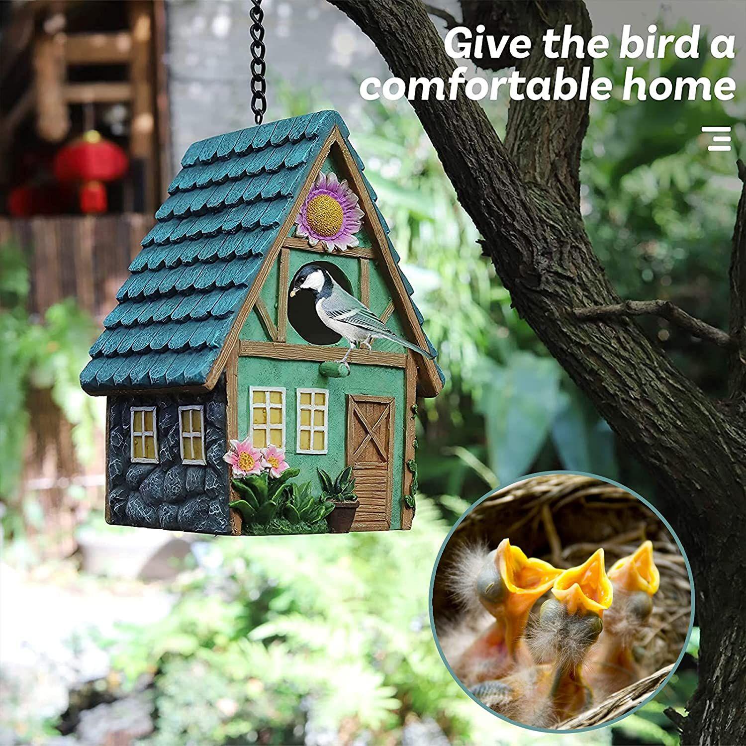 Acheter Nid d'oiseau en herbe tissé à la main, nichoir sphérique pour  colibri suspendu, maison de jardin