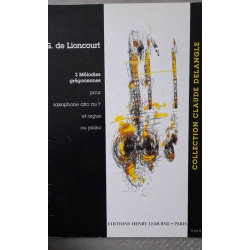 Partition 3 Mélodies Grégoriennes G De Lioncourt Éditions Henry Lemoine.