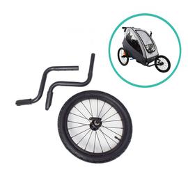 Remorque vélo 2 en 1 convertible en poussette et jogger pour deux enfants,  coloris Blanc/Noir