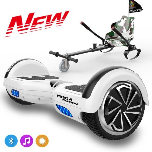 Mega Motion Hoverboard, Overboard 6,5" Et Hoverboard Pour Enfant Auto-Équilibré Avec Led Blanc + Kart Citysports Camouflage