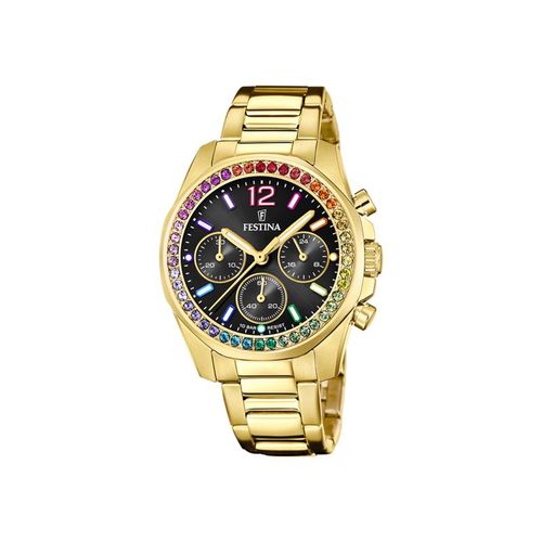 Festina Boyfriend Montre Chronographe Femme Acier Doré F20609/3